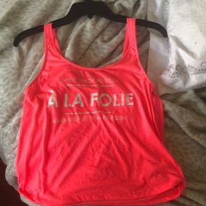 Pink tank top with French decal